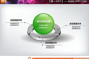 绿色3D立体透明水晶风格的幻灯片图表素材下载