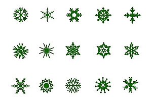 各种雪花形状图标PNG素材