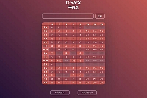 日语平假名学习表格代码