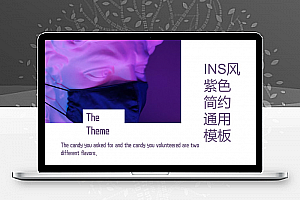 INS风紫色简约通用ppt模板