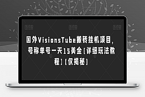 国外VisionsTube搬砖挂机项目，号称单号一天15美金【详细玩法教程】【仅揭秘】