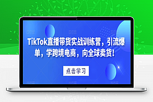 TikTok直播带货实战训练营，引流爆单，学跨境电商，向全球卖货！