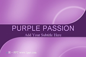 经典的紫色弧线PPT模板下载