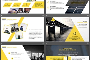 欧美跨海大桥背景PPT模板免费下载